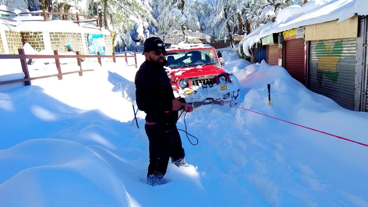 Dinesh on the Winter Spiti expedition — the founder of AdventureX4x4