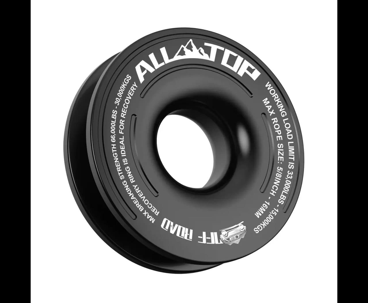 Recovery Ring – 66,000 Lbs – Black — AdventureX4x4