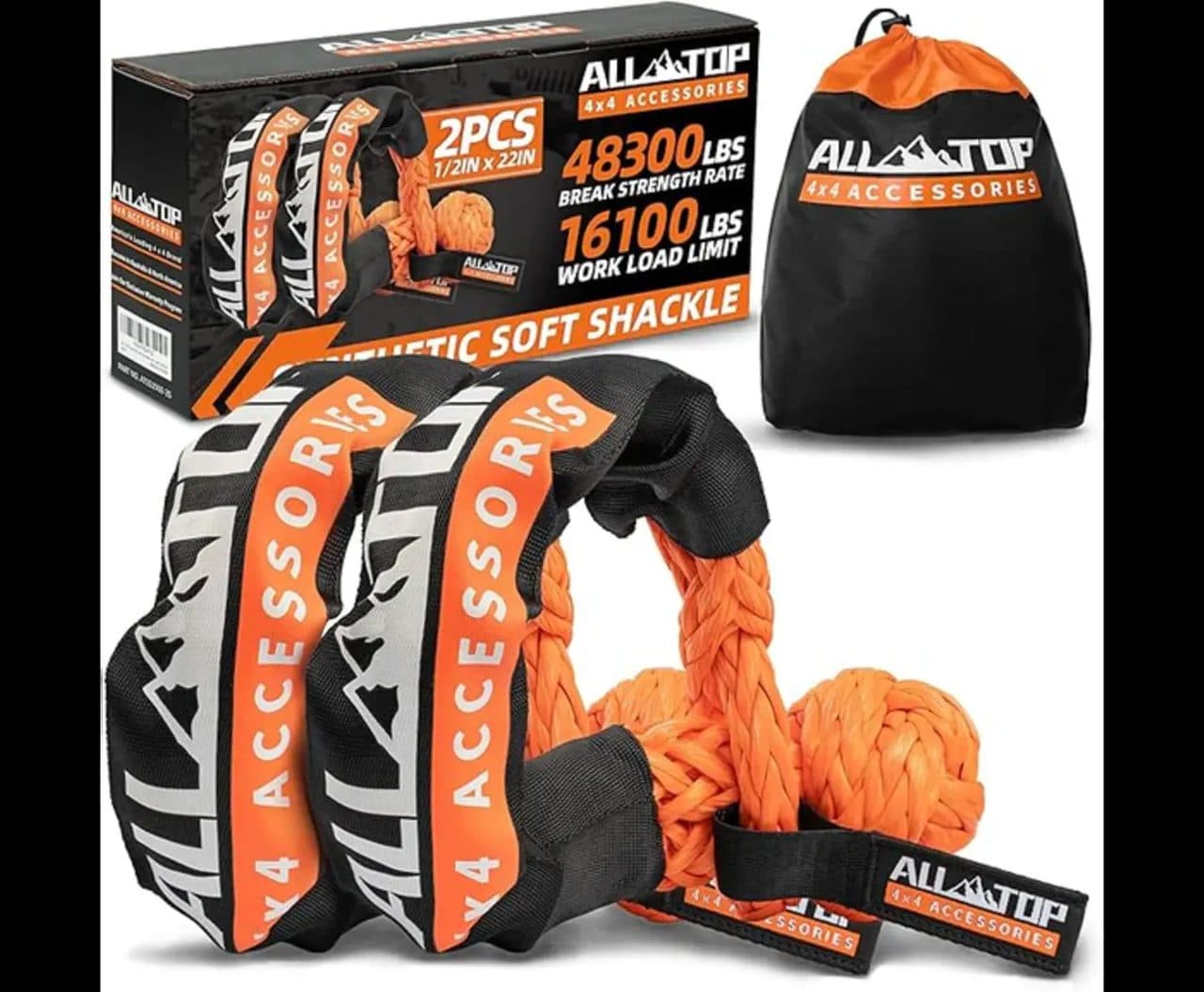 Synthetic Soft Shackles 1/2in x 22in – 48,300 Lbs – 2 PCS — AdventureX4x4